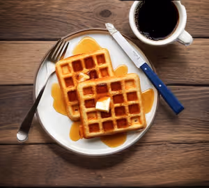 Espresso (Double Shot) + Almond Affair Waffle (Egg)